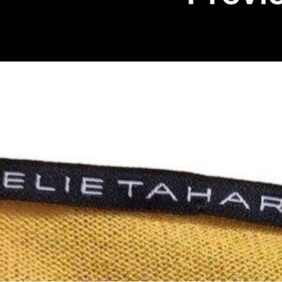 Elie Tahari Mustard Yellow Silk/Cashmere Ruffle Cardigan - Large - Picture 4 of 7